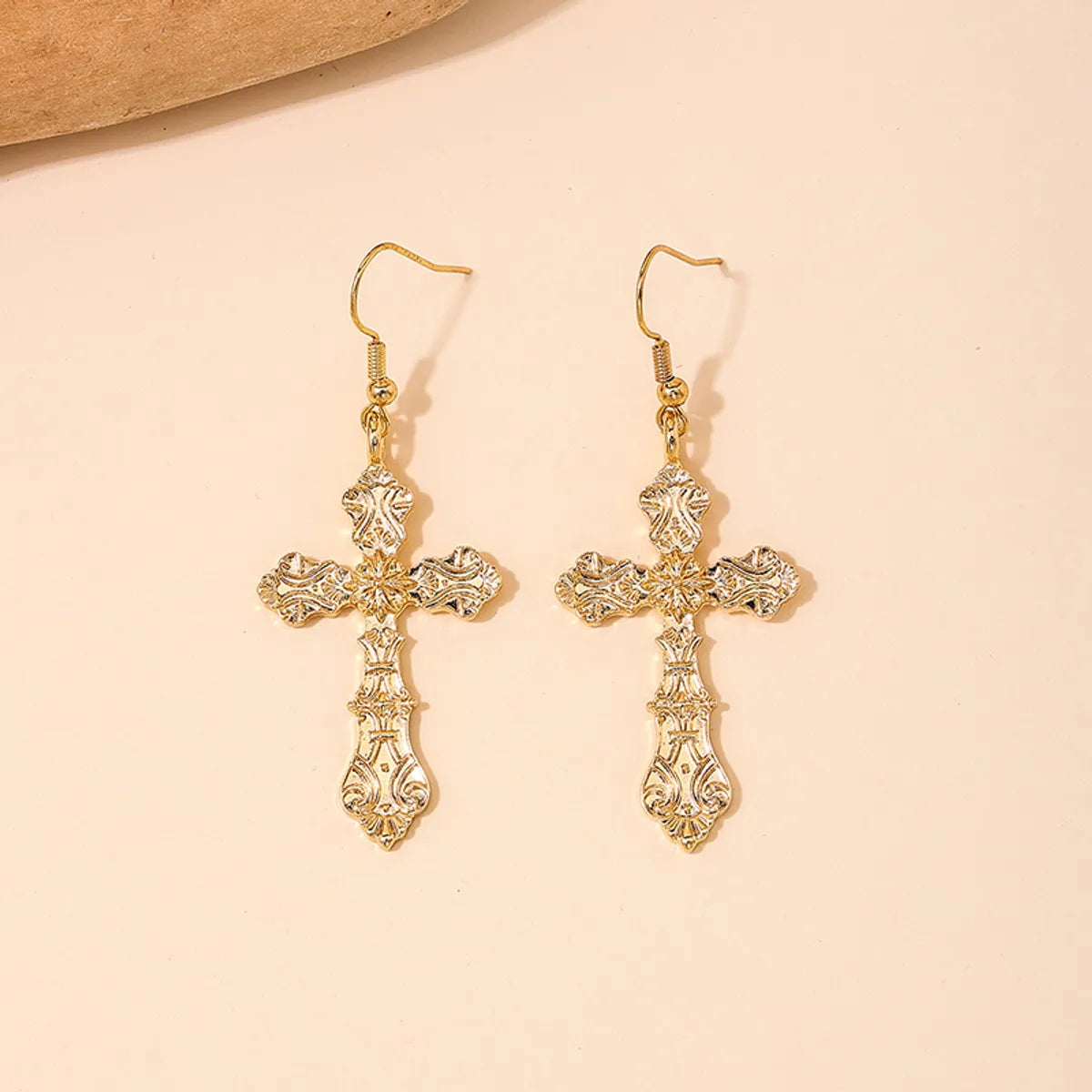 1 Pair Simple Style Cross Alloy Drop Earrings