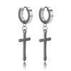 1 Pair Simple Style Cross Plating Titanium Steel Drop Earrings