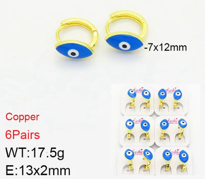 1 Pair Simple Style Devil'S Eye Enamel Copper Earrings