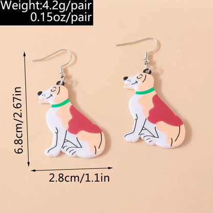 1 Pair Simple Style Dog Printing Zinc Alloy Drop Earrings