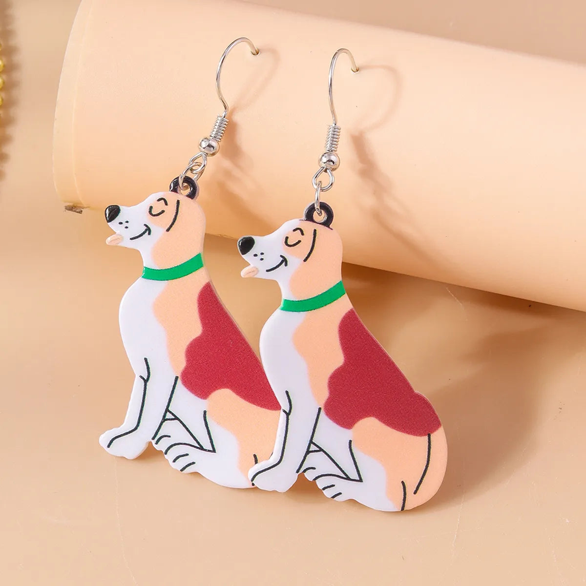 1 Pair Simple Style Dog Printing Zinc Alloy Drop Earrings