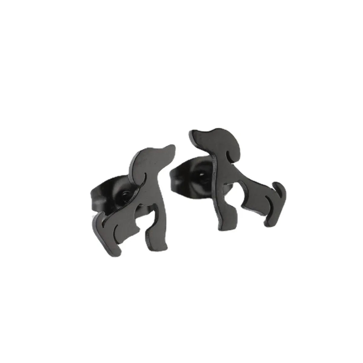 1 Pair Simple Style Dog Titanium Steel Plating Ear Studs