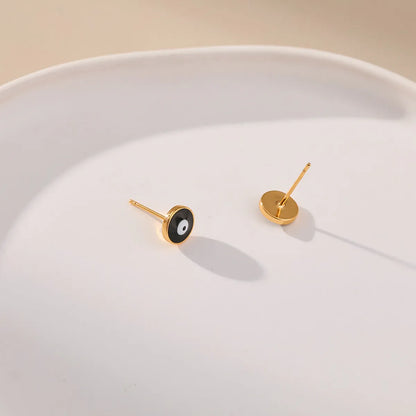 1 Pair Simple Style Eye Plating Copper 18k Gold Plated Ear Studs