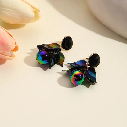 1 Pair Simple Style Flower 304 Stainless Steel Resin Drop Earrings