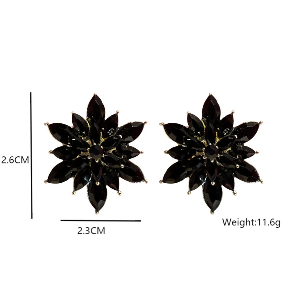 1 Pair Simple Style Flower Alloy Diamond Ear Studs