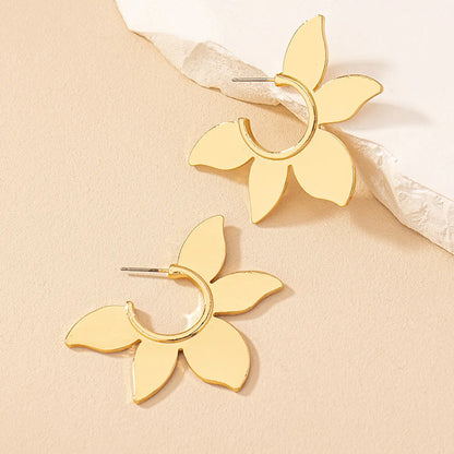 1 Pair Simple Style Flower Alloy Ear Studs