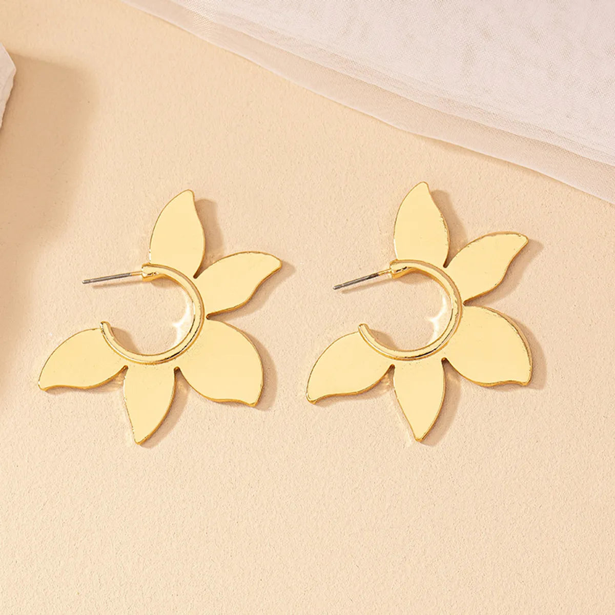 1 Pair Simple Style Flower Alloy Ear Studs