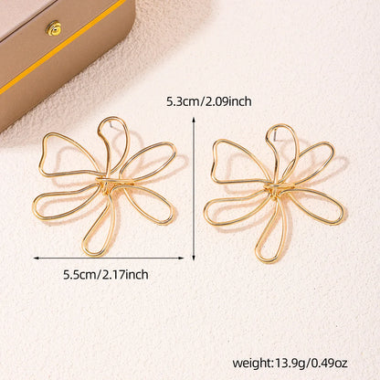 1 Pair Simple Style Flower Alloy Ear Studs