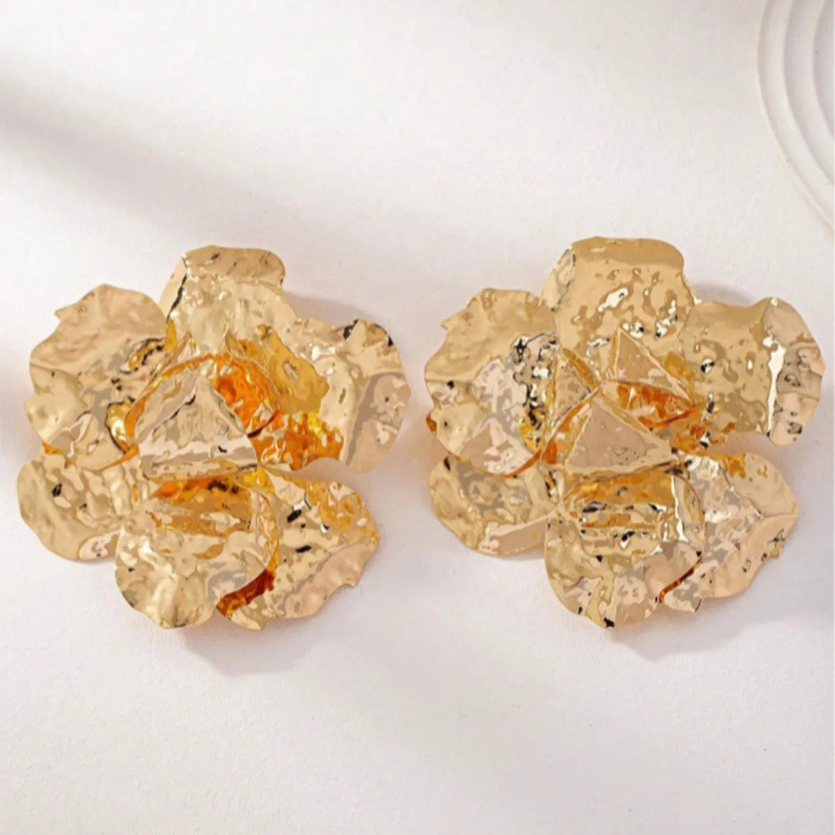 1 Pair Simple Style Flower Alloy Ear Studs