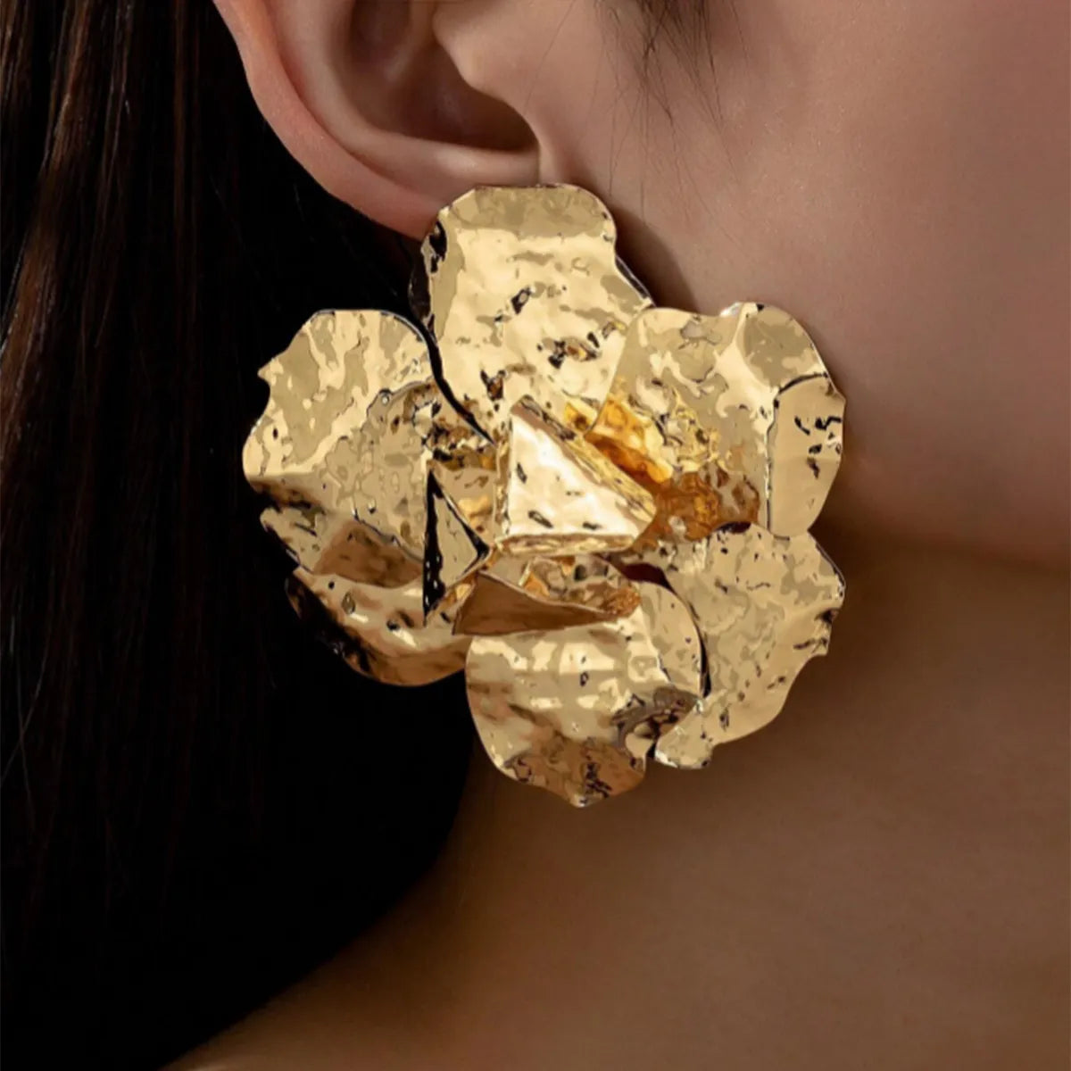 1 Pair Simple Style Flower Alloy Ear Studs