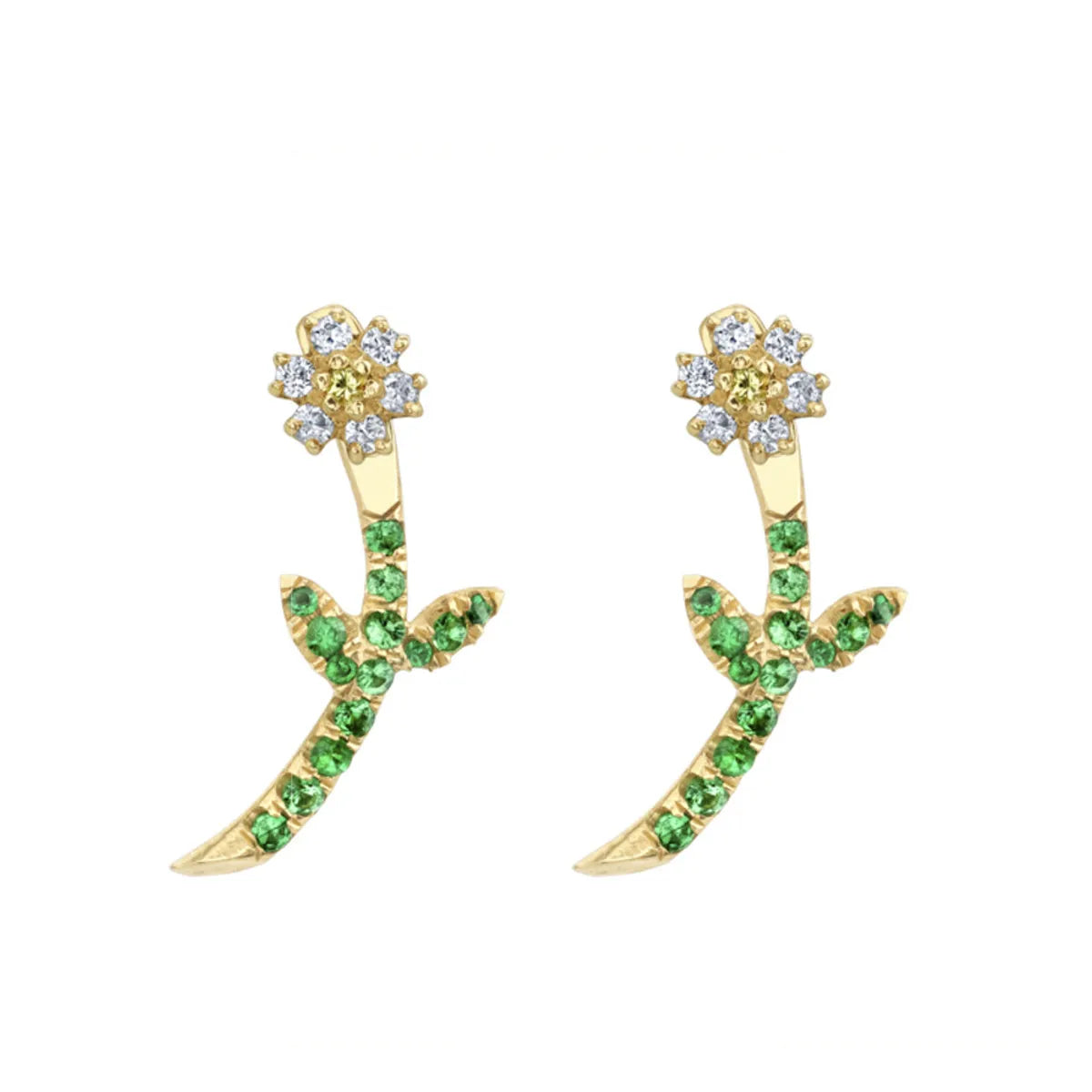 1 Pair Simple Style Flower Alloy Plating Inlay Rhinestones Women's Ear Studs