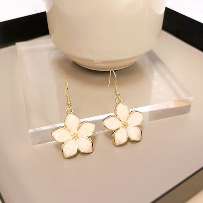 1 Pair Simple Style Flower Alloy Women'S Drop Earrings