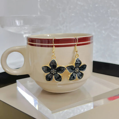 1 Pair Simple Style Flower Alloy Women'S Drop Earrings