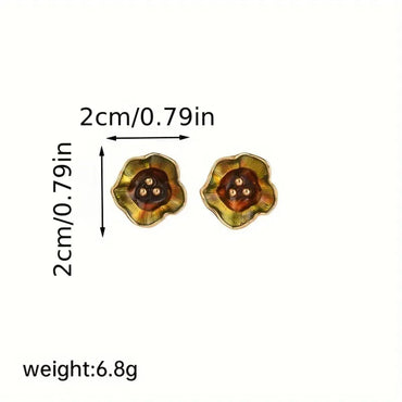 1 Pair Simple Style Flower Copper 18K Gold Plated Ear Studs