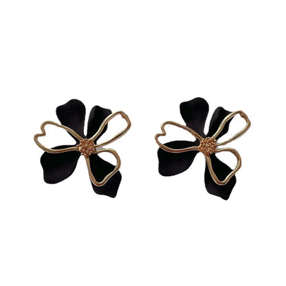 1 Pair Simple Style Flower Plating Copper Ear Studs