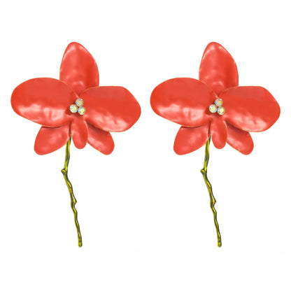 1 Pair Simple Style Flower Enamel Alloy Ear Studs