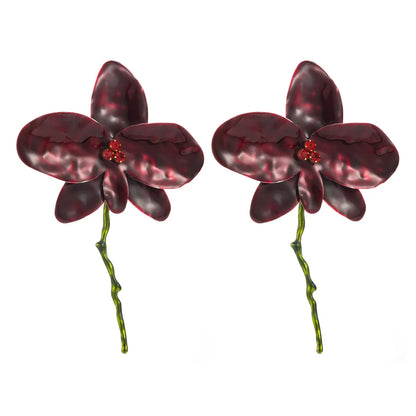 1 Pair Simple Style Flower Enamel Alloy Ear Studs