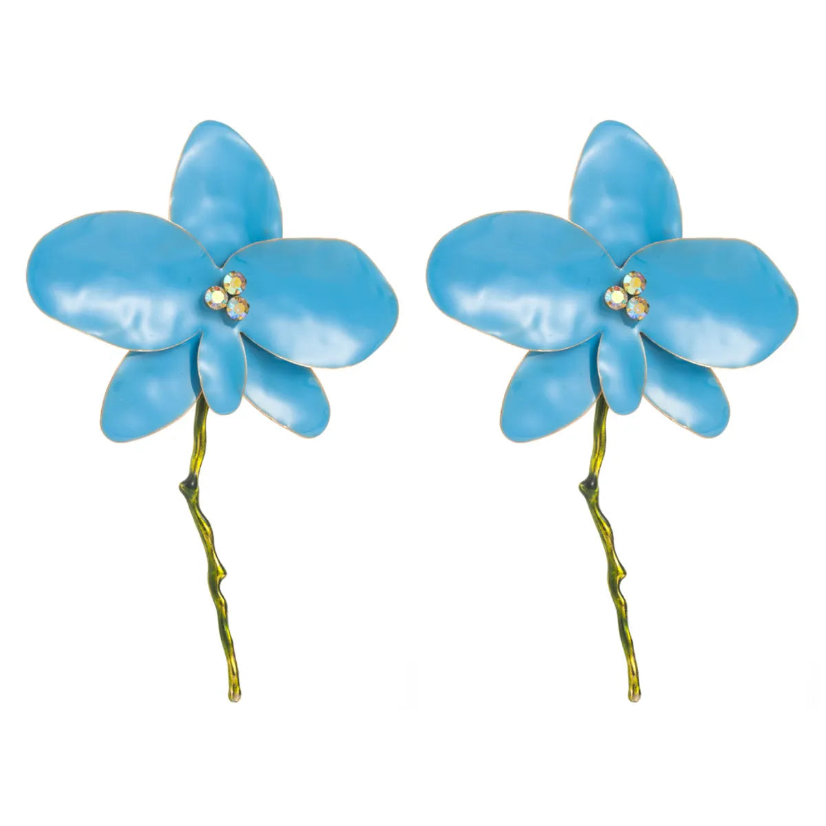 1 Pair Simple Style Flower Enamel Alloy Ear Studs