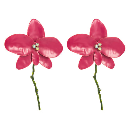 1 Pair Simple Style Flower Enamel Alloy Ear Studs