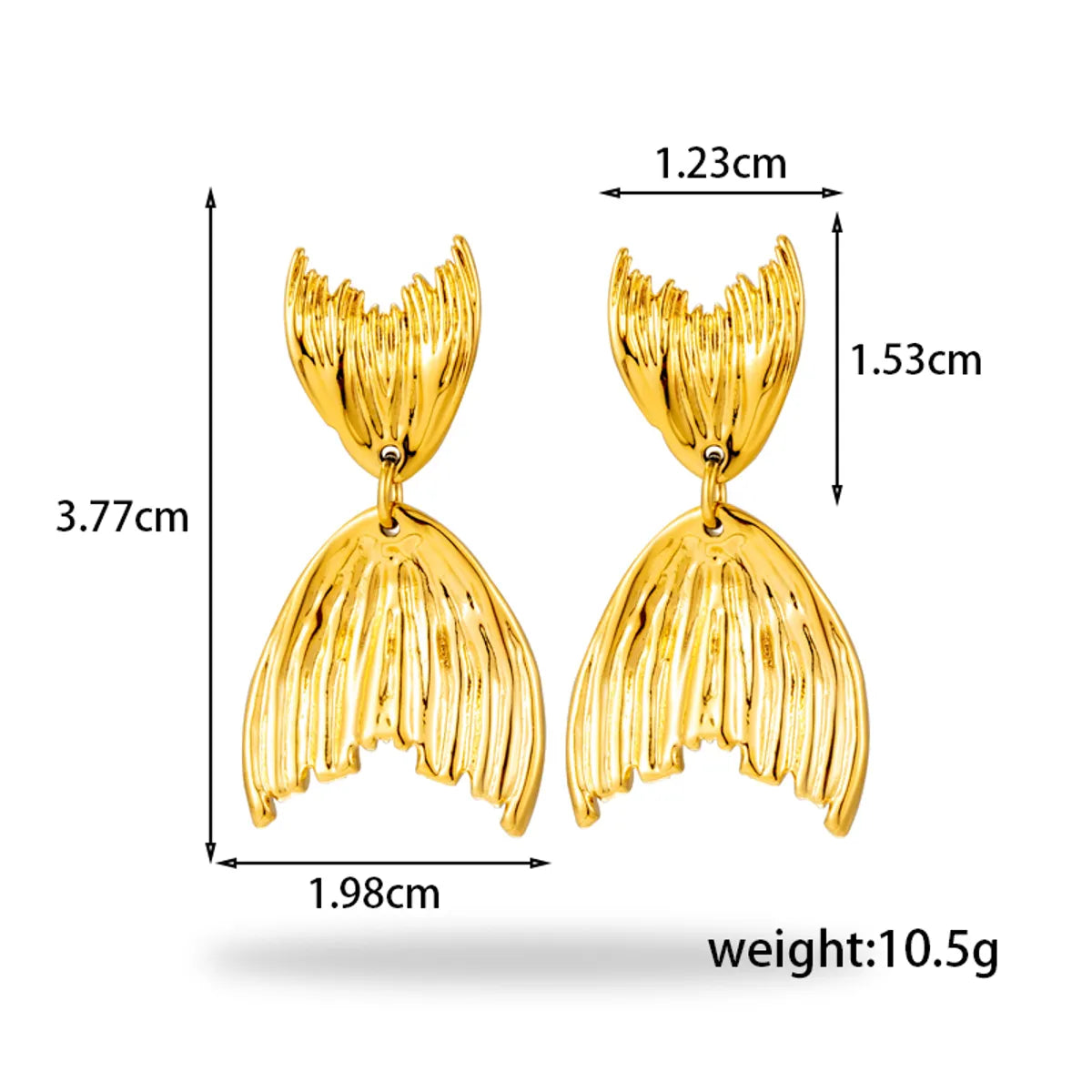 1 Pair Simple Style Flower Ginkgo Leaf Fish Tail Plating 304 Stainless Steel Ear Studs