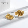 1 Pair Simple Style Flower Ginkgo Leaf Fish Tail Plating 304 Stainless Steel Ear Studs