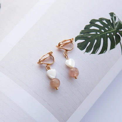 1 Pair Simple Style Flower Inlay Alloy Pearl Drop Earrings