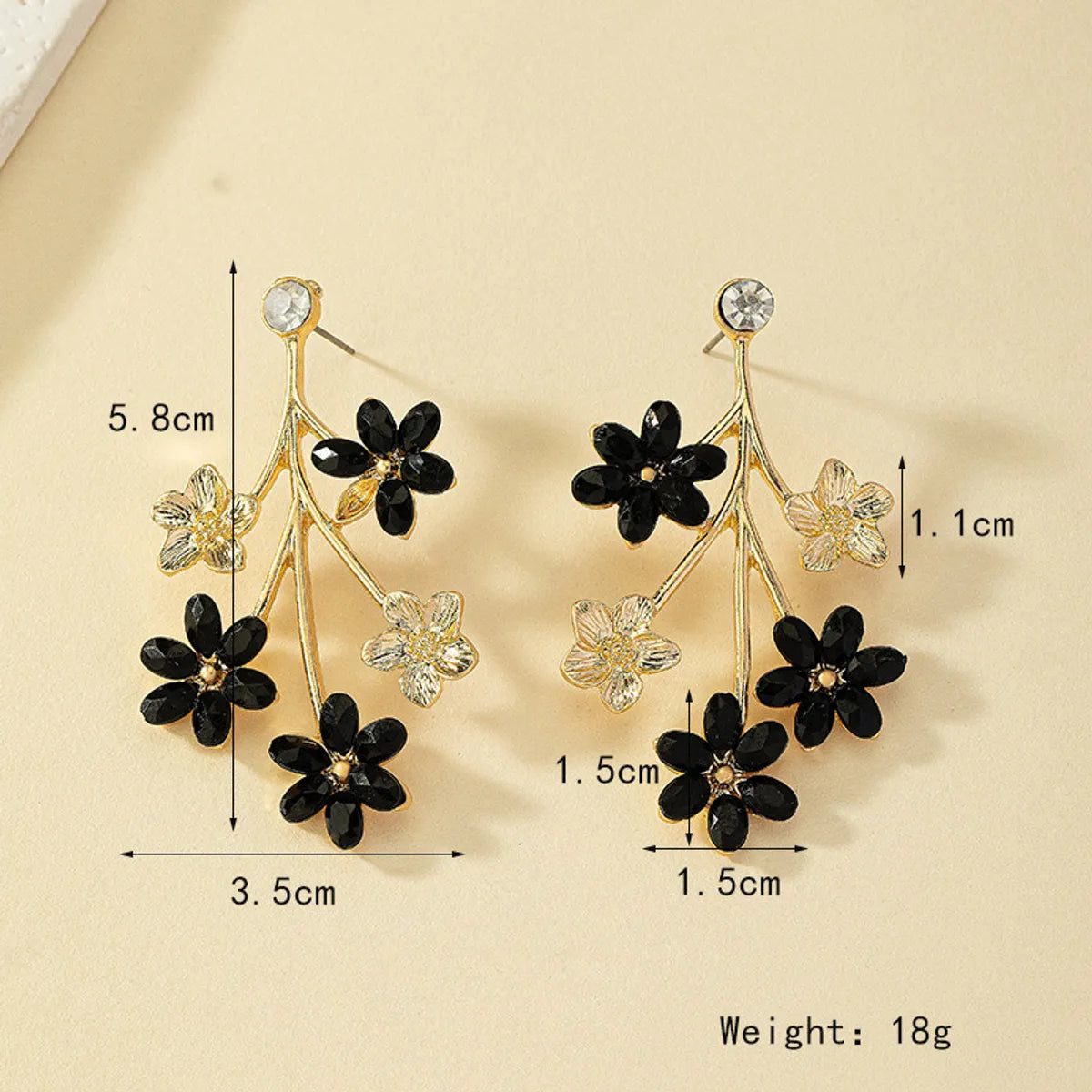 1 Pair Simple Style Flower Inlay Alloy Zircon Ear Studs