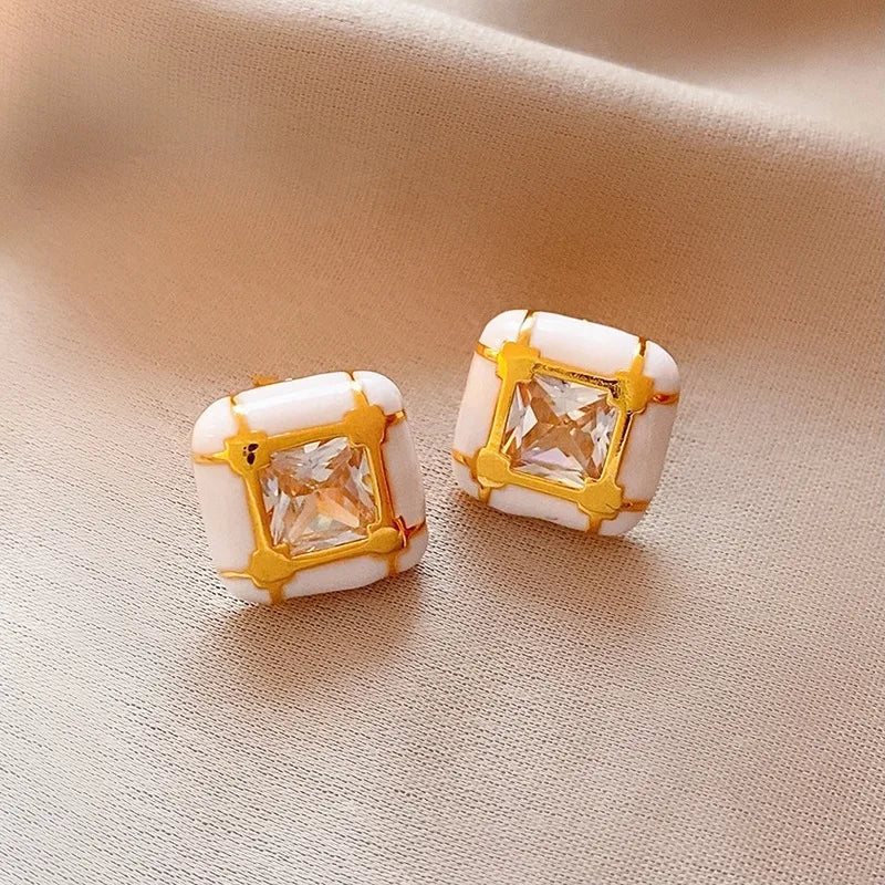 1 Pair Simple Style Flower Inlay Copper Pearl Ear Studs