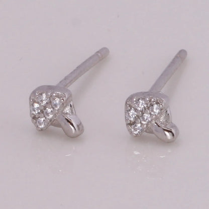 1 Pair Simple Style Flower Inlay Sterling Silver Zircon Ear Studs