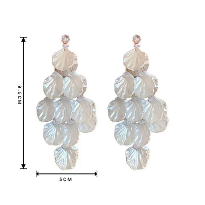 1 Pair Simple Style Flower Patchwork Alloy Drop Earrings