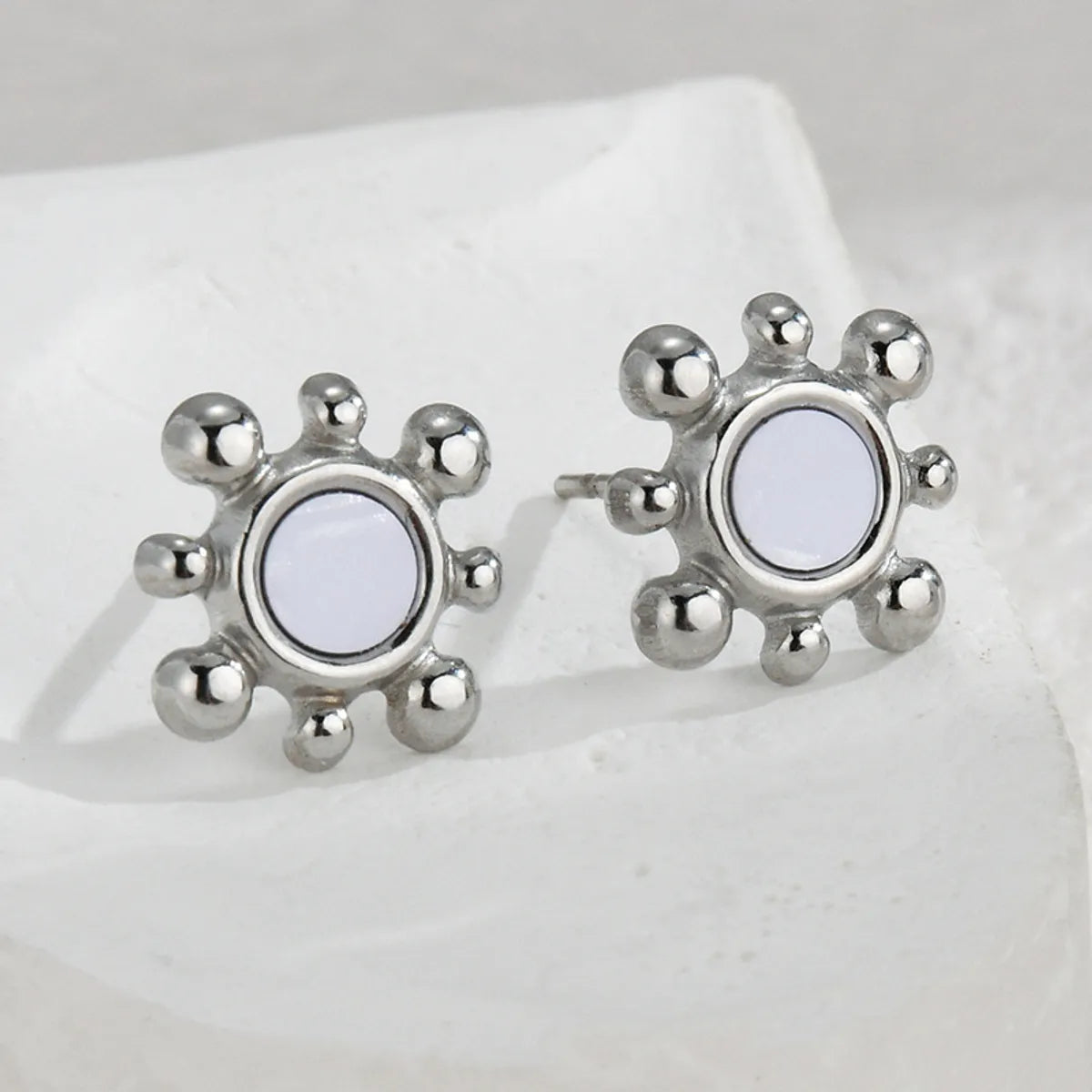 1 Pair Simple Style Flower Plating 304 Stainless Steel Ear Studs