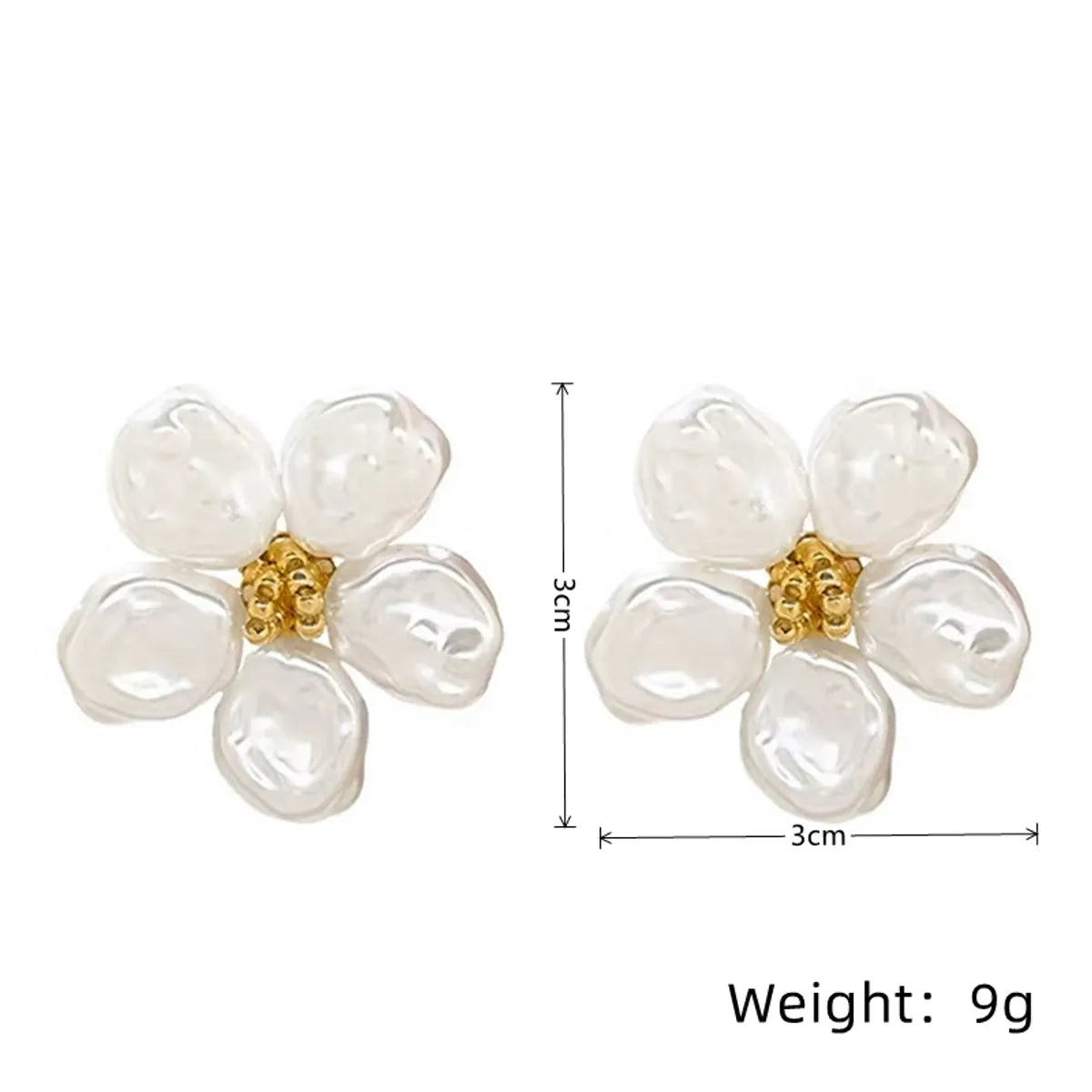 1 Pair Simple Style Flower Plating Alloy Ear Studs