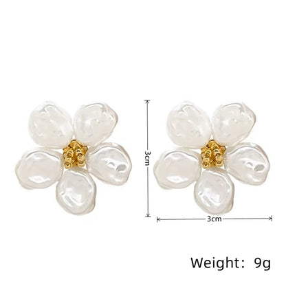 1 Pair Simple Style Flower Plating Alloy Ear Studs