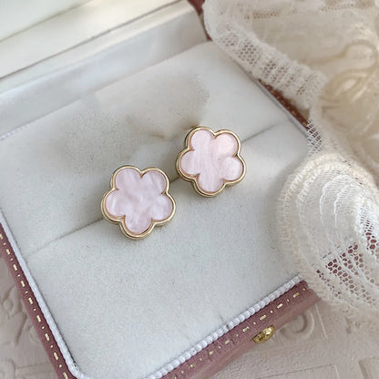 Wholesale Jewelry Simple Style Flower Alloy Gold Plated Plating Ear Studs