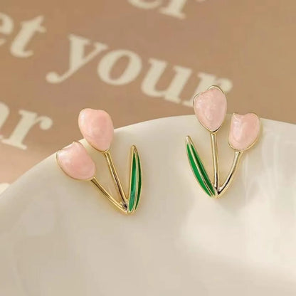 1 Pair Simple Style Flower Plating Alloy Gold Plated Ear Studs