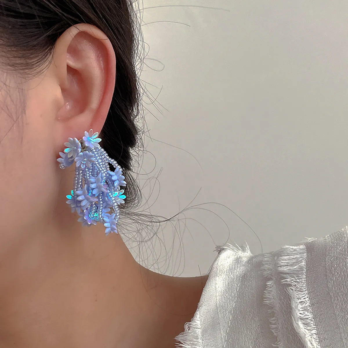 1 Pair Simple Style Flower Plating Artificial Crystal Drop Earrings