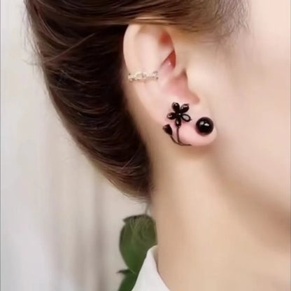 1 Pair Simple Style Flower Plating Inlay Alloy Artificial Crystal Ear Studs