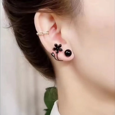 1 Pair Simple Style Flower Plating Inlay Alloy Artificial Crystal Ear Studs