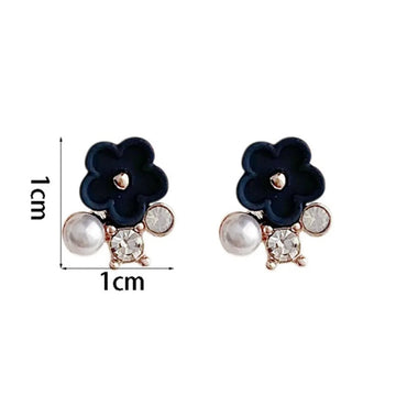 1 Pair Simple Style Flower Plating Inlay Alloy Artificial Pearls Gold Plated Drop Earrings