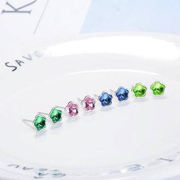 1 Pair Simple Style Flower Plating Inlay Copper Artificial Crystal Ear Studs