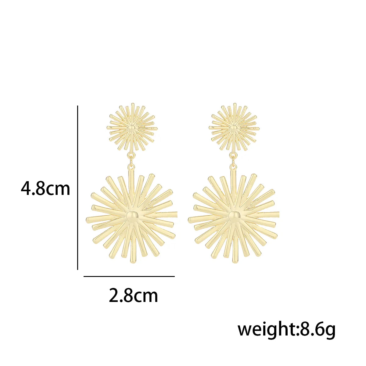 1 Pair Simple Style Flower Plating Inlay Copper Zircon 14k Gold Plated Drop Earrings