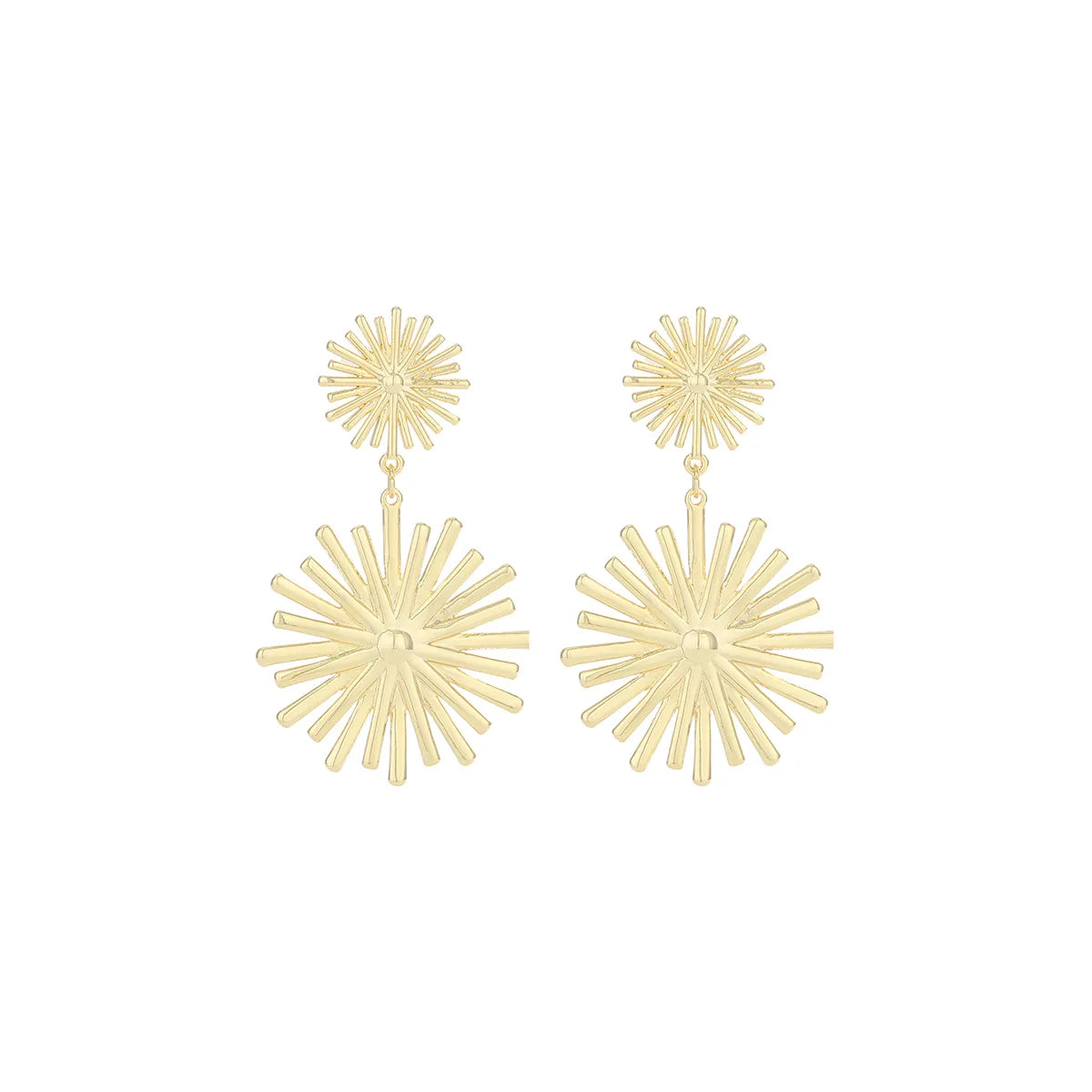 1 Pair Simple Style Flower Plating Inlay Copper Zircon 14k Gold Plated Drop Earrings