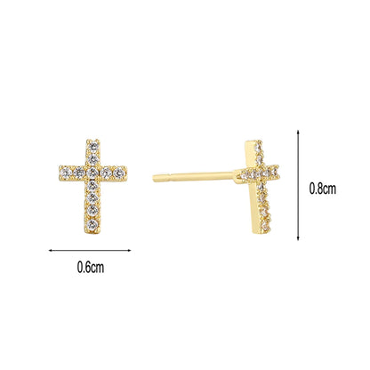 1 Pair Simple Style Flower Plating Inlay Copper Zircon 18k Gold Plated Ear Studs