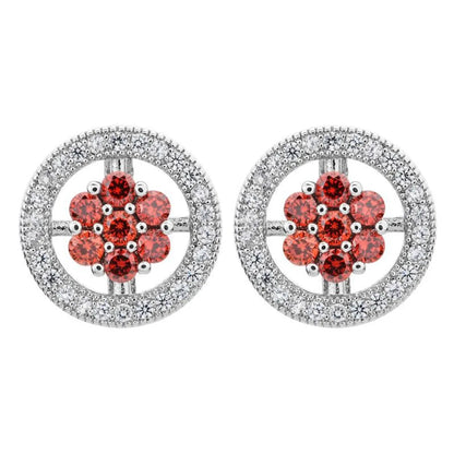 1 Pair Simple Style Flower Plating Inlay Copper Zircon White Gold Plated Ear Studs