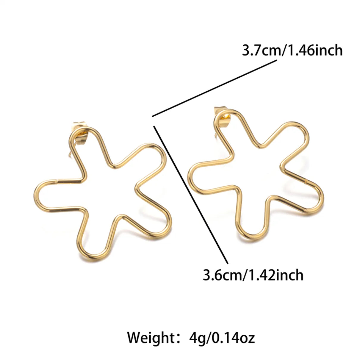 1 Pair Simple Style Flower Plating Stainless Steel 18k Gold Plated Ear Studs