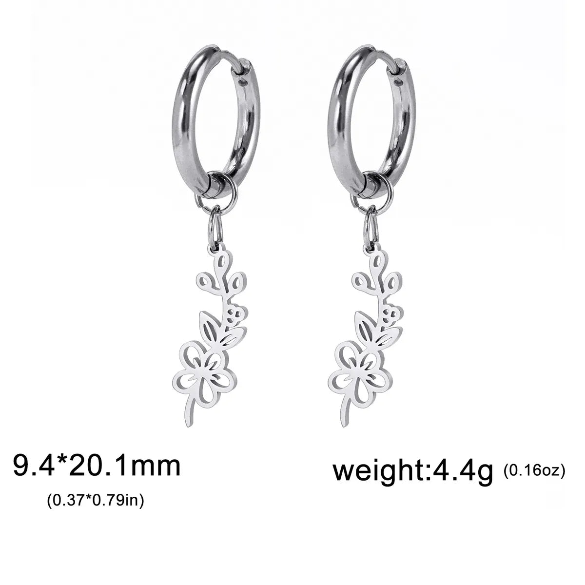 1 Pair Simple Style Flower Plating Stainless Steel Drop Earrings