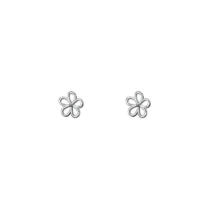 1 Pair Simple Style Flower Plating Sterling Silver Ear Studs