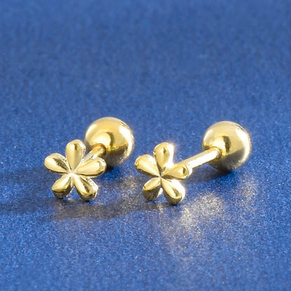 1 Pair Simple Style Flower Plating Sterling Silver Ear Studs