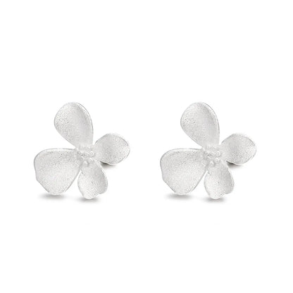 1 Pair Simple Style Flower Plating Sterling Silver Gold Plated Ear Studs