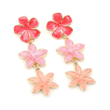 1 Pair Simple Style Flower Plating Zinc Alloy Drop Earrings